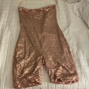 Cute Pink Sequence Fashion Nova Romper